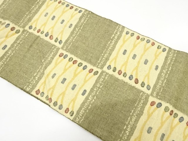 JAPANESE NAGOYA OBI / MAWATA TSUMUGI / WOVEN CHECKERED